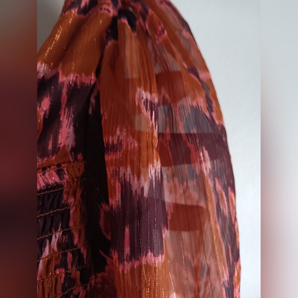 🚨Nine West Rouched Printed Blouse - Picture 4 of 5